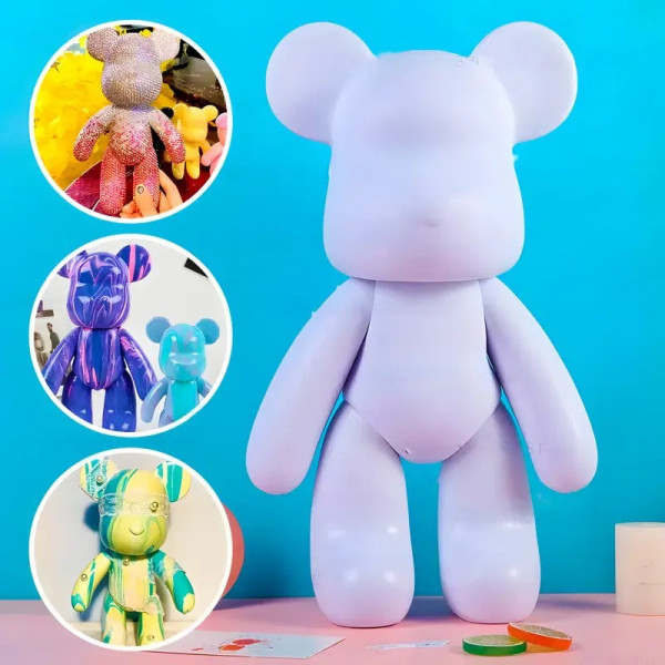 Набор для творчества 23 см флюидный Креативный мишка DIY creative fluid bear с набором красок