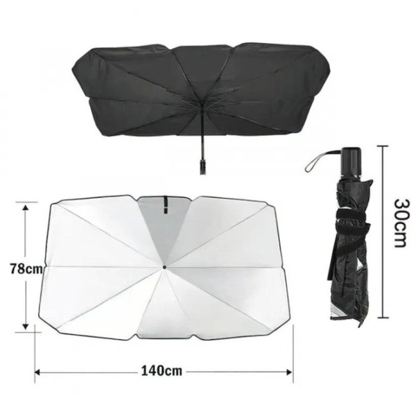 Солнцезащитная шторка зонт на лобовое стекло в авто Car Umbrellas Автомобильный козырек для защиты от солнца