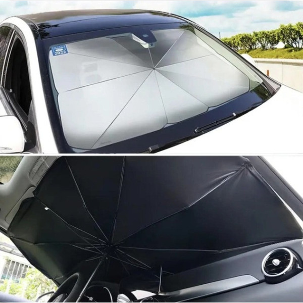 Солнцезащитная шторка зонт на лобовое стекло в авто Car Umbrellas Автомобильный козырек для защиты от солнца