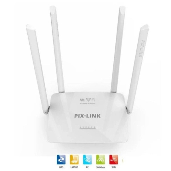 Маршрутизатор роутер WI-FI Pix-Link LV-WR08 2.4Ghz 300Mbps на 4 антенны