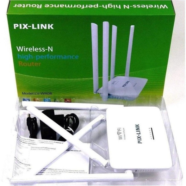 Маршрутизатор роутер WI-FI Pix-Link LV-WR08 2.4Ghz 300Mbps на 4 антенны