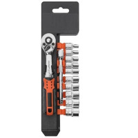 Набор торцевых головок с трещоткой New Tools, 12 предметов, 1/2 хромованадиевая сталь