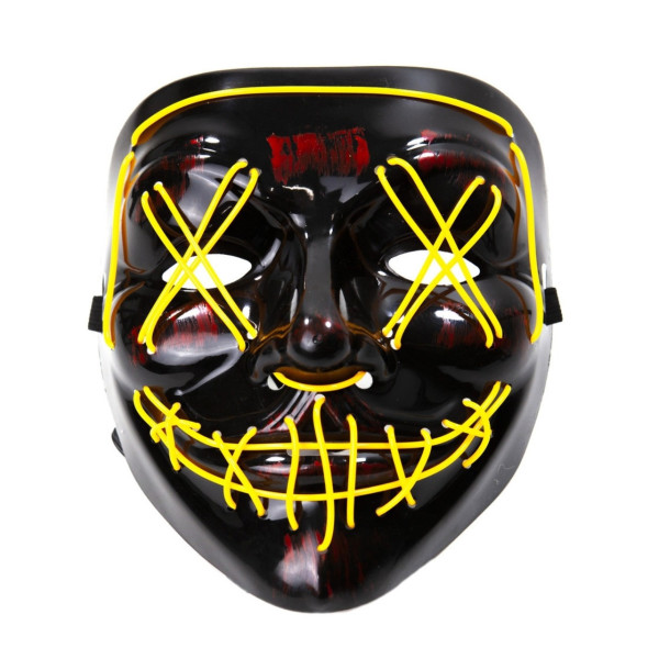 Неоновая маска Purge Mask Судная ночь ABC от батареек