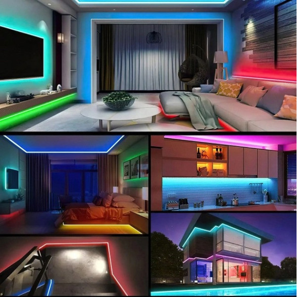 Умнаяа светодиодная многоцветная лента  LED лента RGB 5050 с Bluetooth приложением