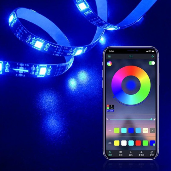 Умнаяа светодиодная многоцветная лента  LED лента RGB 5050 с Bluetooth приложением