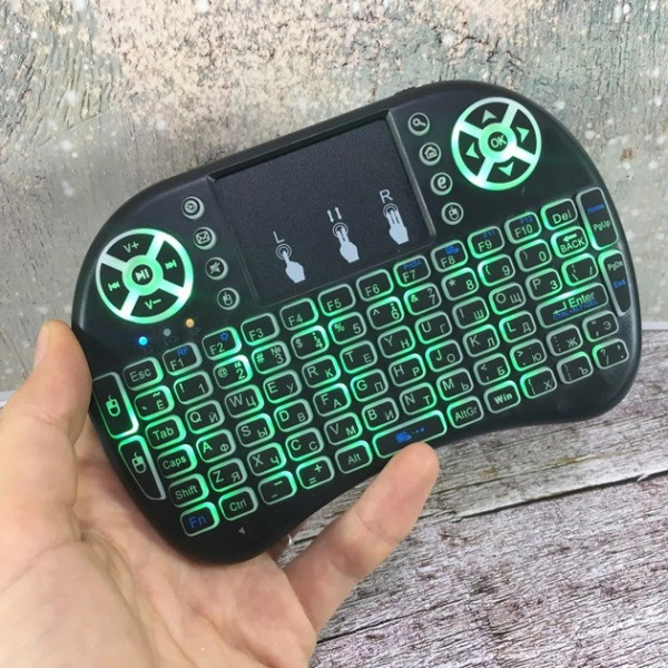 Мини клавиатура с  подсветкой и тачпадом   для Android TV BOX UKC MWK08/i8 LED