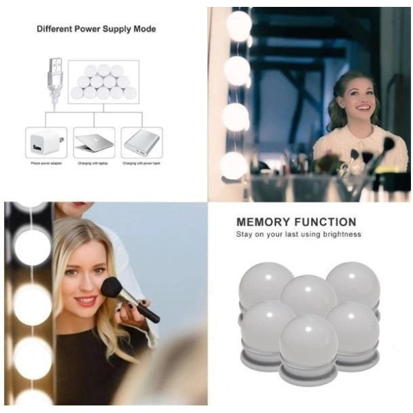 Лампочки для гримерного зеркала Vanity Mirror Lights LED  10 шт 3 режима