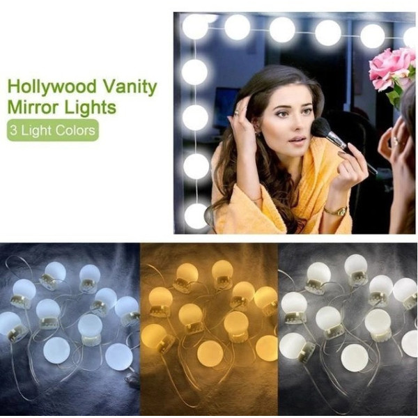 Лампочки для гримерного зеркала Vanity Mirror Lights LED  10 шт 3 режима