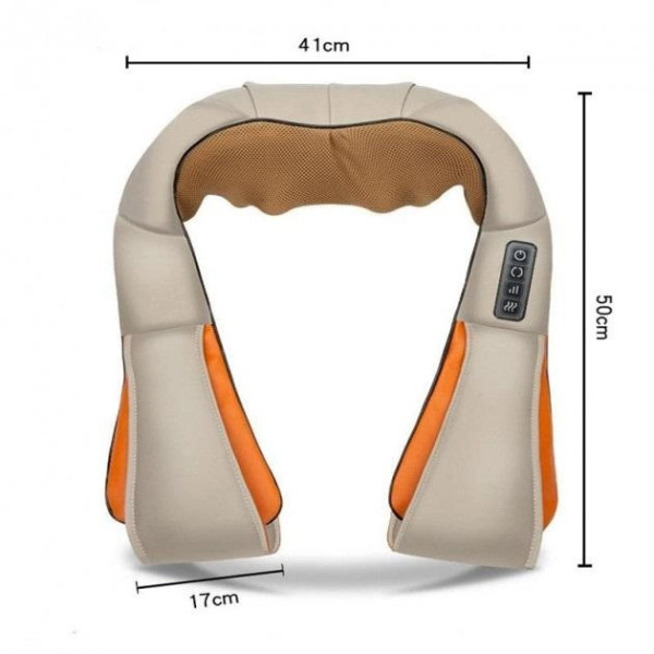 Роликовый массажер  для шеи, плеч и всего тела с подогревом Massager of Neck Kneading 4 кнопки