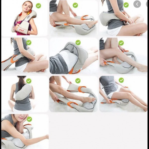 Роликовый массажер  для шеи, плеч и всего тела с подогревом Massager of Neck Kneading 4 кнопки