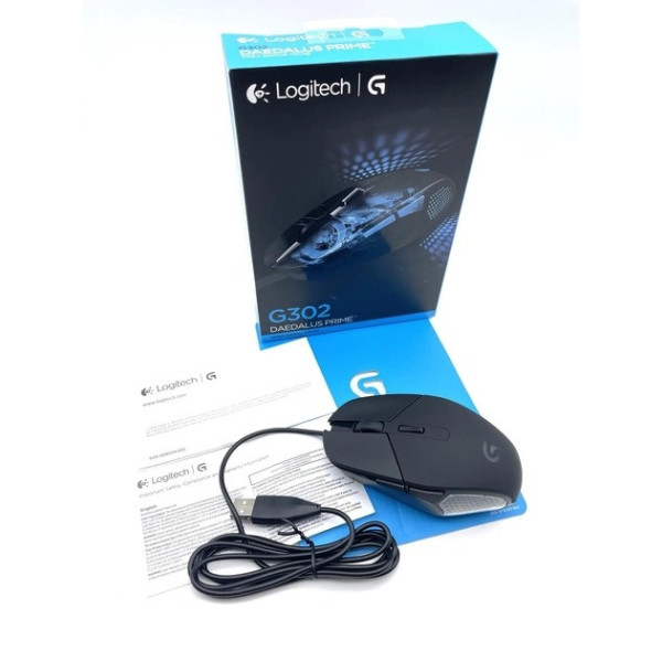 Проводная игровая компьютерная мышь G302 Daedalus Prime с подсветкой Черная