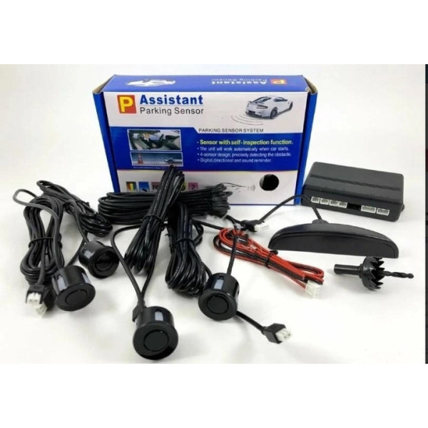 Парковочная система на 4 датчика парковки Assistant Parking Sensor парктроник Black