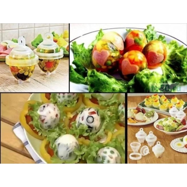 Формы для варки яиц без скорлупы 6 шт. Eggies Прозрачные