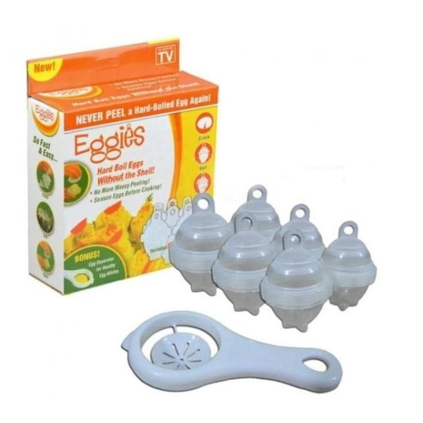 Формы для варки яиц без скорлупы 6 шт. Eggies Прозрачные