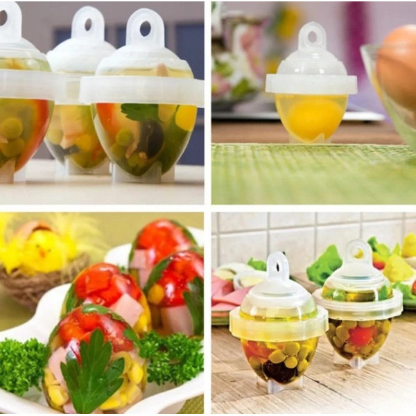 Формы для варки яиц без скорлупы 6 шт. Eggies Прозрачные
