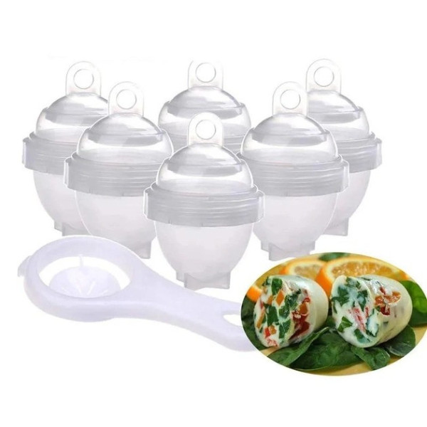 Формы для варки яиц без скорлупы 6 шт. Eggies Прозрачные