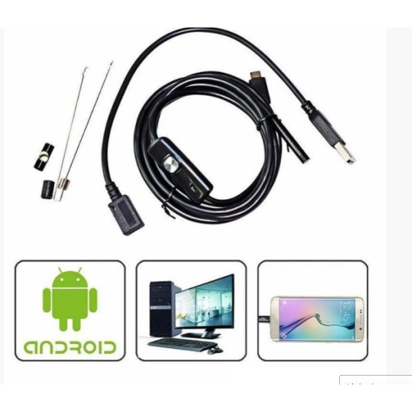 Эндоскопическая  камера юсб, USB с подсветкой Endoscope camera 2 meter 7mm App ios and android