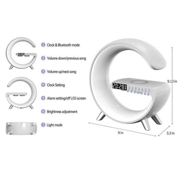 Настольный ночник с беспроводной зарядкой RGB Happy Light Light Sound Machine 24см