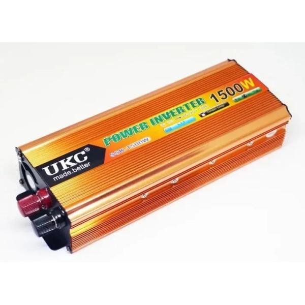 Преобразователь напряжения с 12V на 220V, 1500W, UKC SSK / Автомобильный инвертор постоянного тока