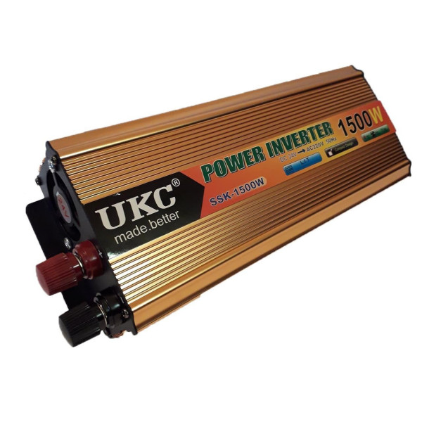 Преобразователь напряжения с 12V на 220V, 1500W, UKC SSK / Автомобильный инвертор постоянного тока