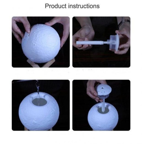 Увлажнитель воздуха в форме луны Humidifier 3D Moon Lamp Light Diffuser