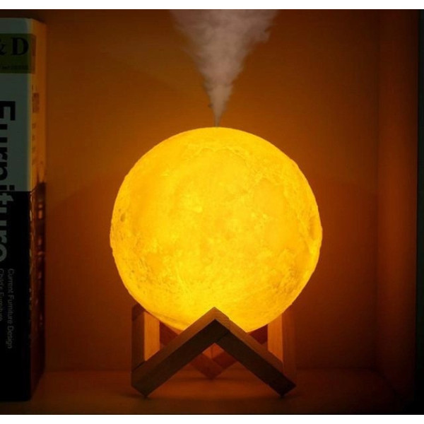 Увлажнитель воздуха в форме луны Humidifier 3D Moon Lamp Light Diffuser