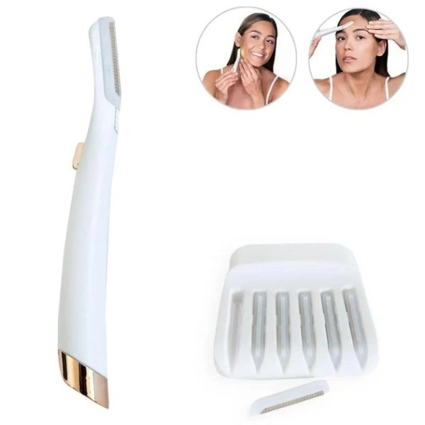 Женская бритва для лица Триммер женский для лица с подсветкой Flawless Dermaplane