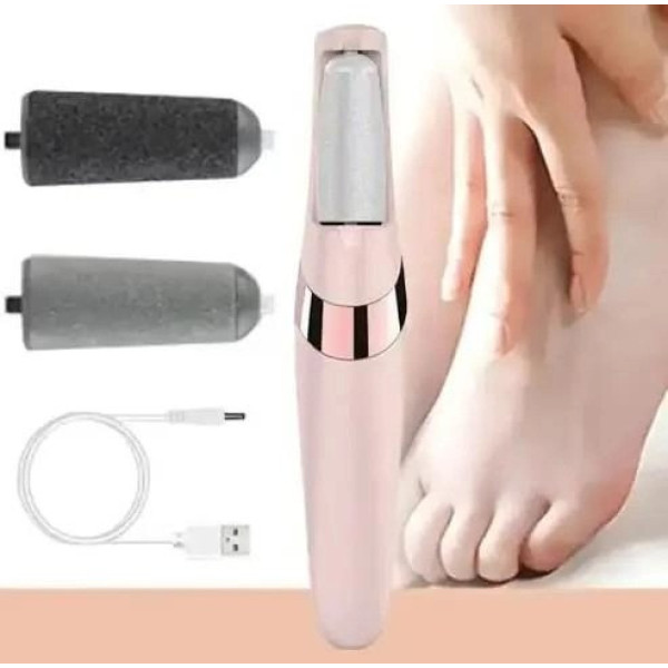 Электрическая пемза Wanhengda Pedi Electronic для ног и пяток аккумуляторная с 2 насадками, Розовый
