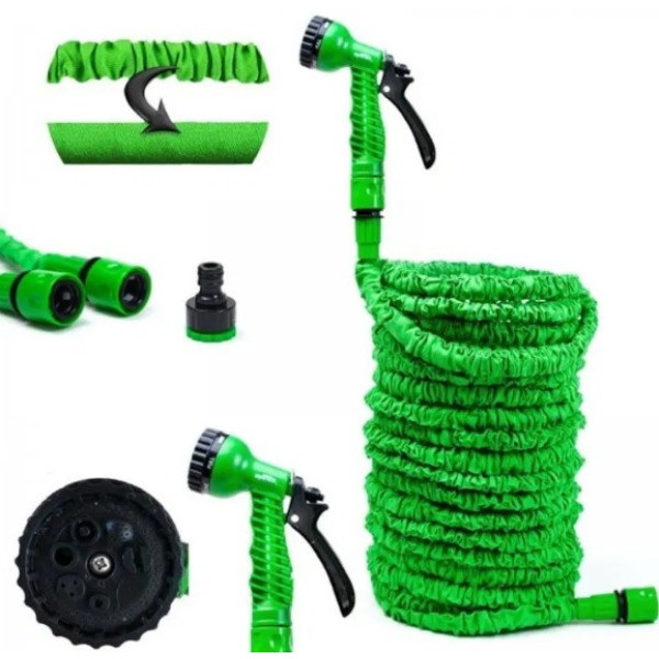 Усиленный садовый шланг для полива с распылителем XHose 60м  Magic Hose