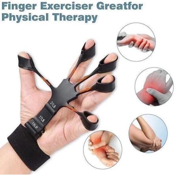 Тренажер для пальцев силиконовый гитарный Hand Puller черный на 6 уровней