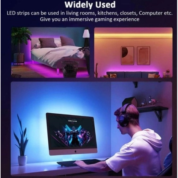 Светодиодная лента LED 3528 RGB разноцветная + пульт ДУ, 5 метров