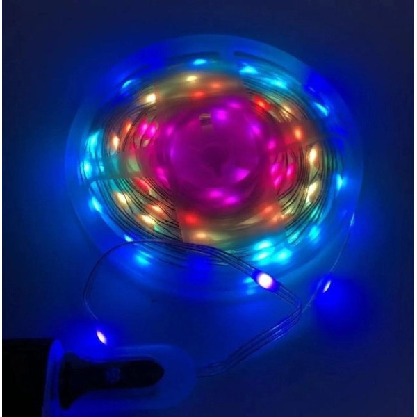 Светодиодная лента LED 3528 RGB разноцветная + пульт ДУ, 5 метров
