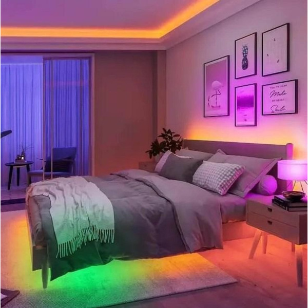 Светодиодная лента LED 3528 RGB разноцветная + пульт ДУ, 5 метров