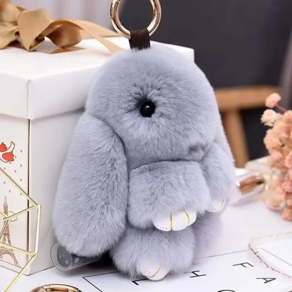 Игрушка-Брелок из натурального меха Кролик