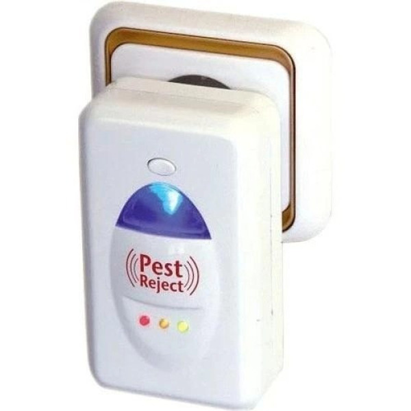 Отпугиватель ультразвуковой в розетку Pest Reject pro, от мышей, кротов и насекомых, радиус действия до 200 м²