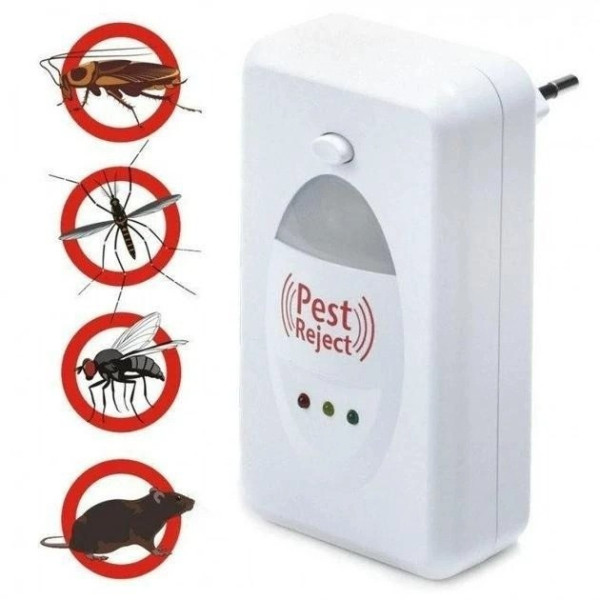 Отпугиватель ультразвуковой в розетку Pest Reject pro, от мышей, кротов и насекомых, радиус действия до 200 м²