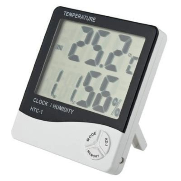 Комнатный цифровой термометр часы гигрометр LCD 3 в 1 MHZ HTC-1