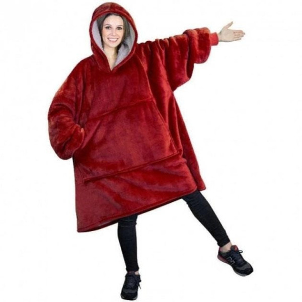 Двухсторонний плед толстовка с капюшоном и рукавами Huggle Hoodie оверсайз