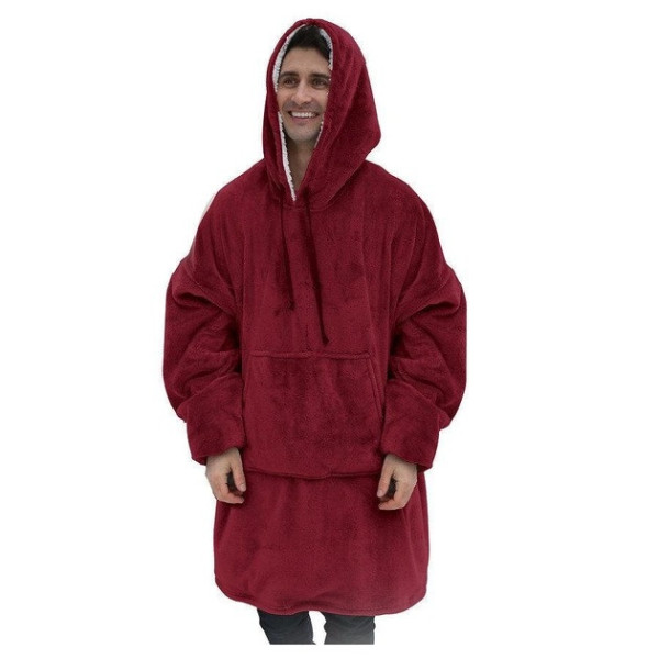 Двухсторонний плед толстовка с капюшоном и рукавами Huggle Hoodie оверсайз