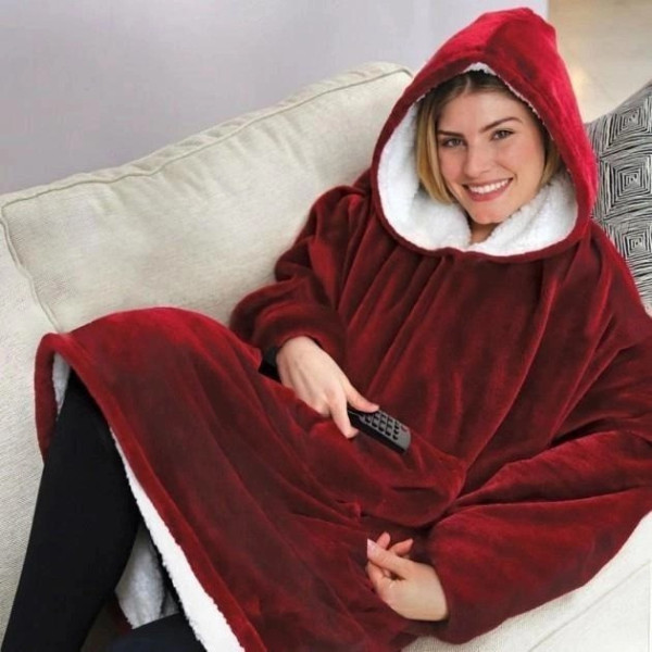 Двухсторонний плед толстовка с капюшоном и рукавами Huggle Hoodie оверсайз