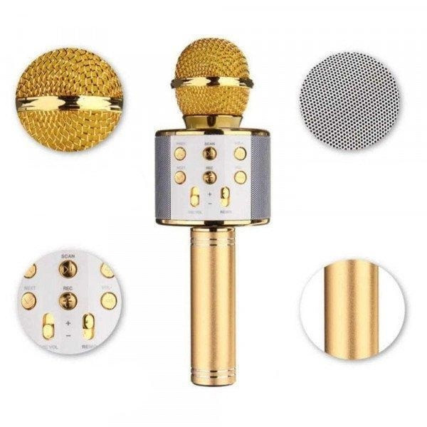 Беспроводной микрофон караоке с колонкой Bluetooth USB Wster WS-858