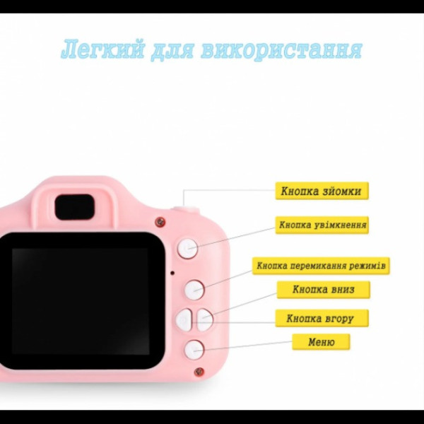 Детская цифровая фотокамера TOPA с 2.0 дисплеем и с функцией видео Розовая