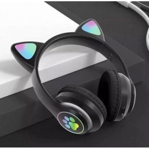 Беспроводные Bluetooth наушники с кошачьими ушками и LED подсветкой Cat ear VIV-23M