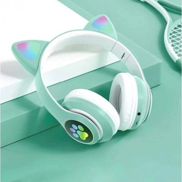 Беспроводные Bluetooth наушники с кошачьими ушками и LED подсветкой Cat ear VIV-23M