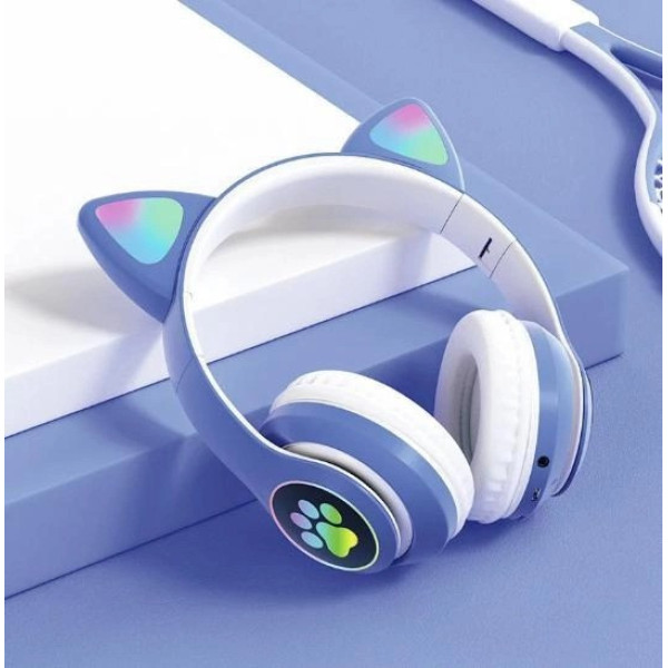 Беспроводные Bluetooth наушники с кошачьими ушками и LED подсветкой Cat ear VIV-23M