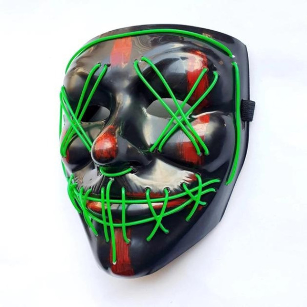 Маска неоновая Purge Mask Судная ночь ABC от батареек