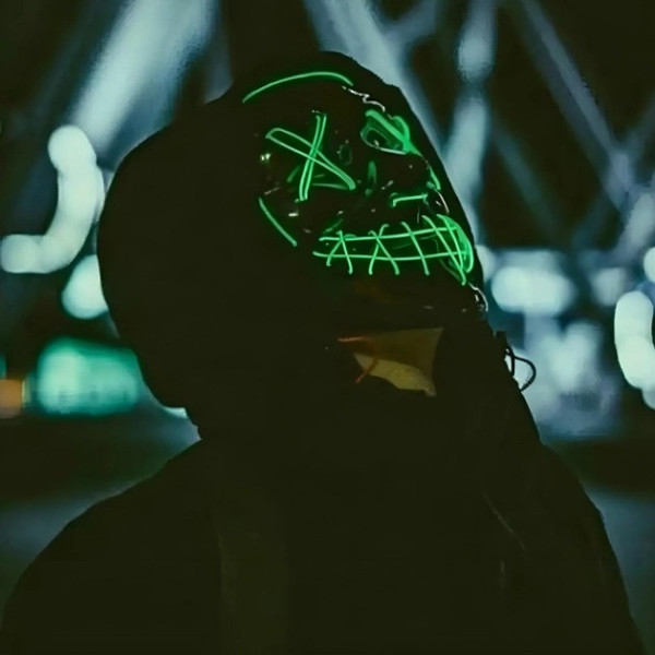 Маска неоновая Purge Mask Судная ночь ABC от батареек