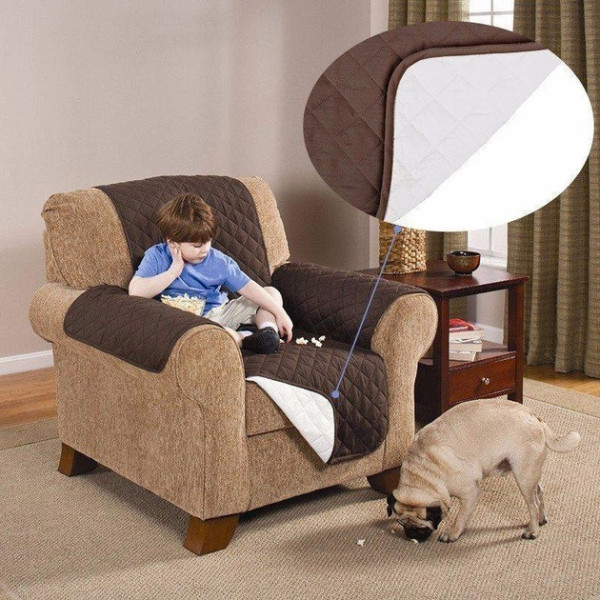 Накидка на кресло Двустороннее покрывало Dy Couch Coat - Коричневая