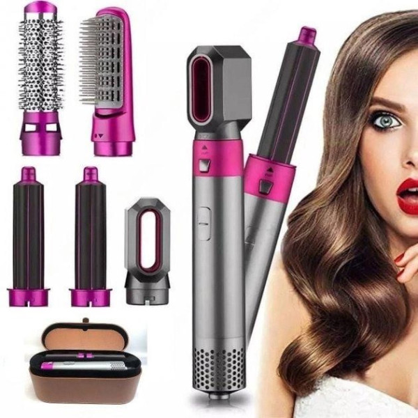Мультистайлер 5 в 1 Hot Air Styler для разных типов волос с функциями придания объема, выпрямления и укладки,