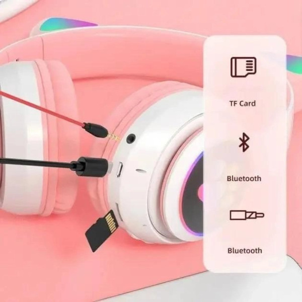 Наушники CAT с кошачьими ушками Bluetooth 400 мАч ( MP3/ FM )